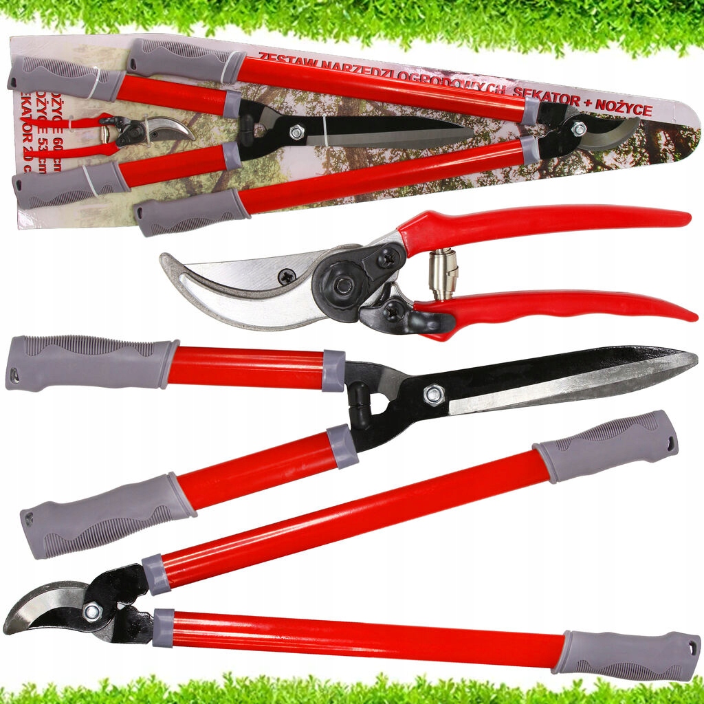 ZESTAW NOŻYC SEKATORÓW OGRODOWYCH DO GAŁĘZI ŻYWOPŁOTU 3SZT