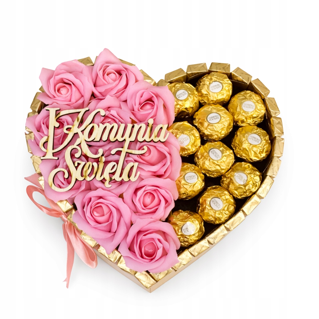 Kytice ze sladkostí Mýdlové srdce Ferrero Rocher Růže na narozeniny přijímání