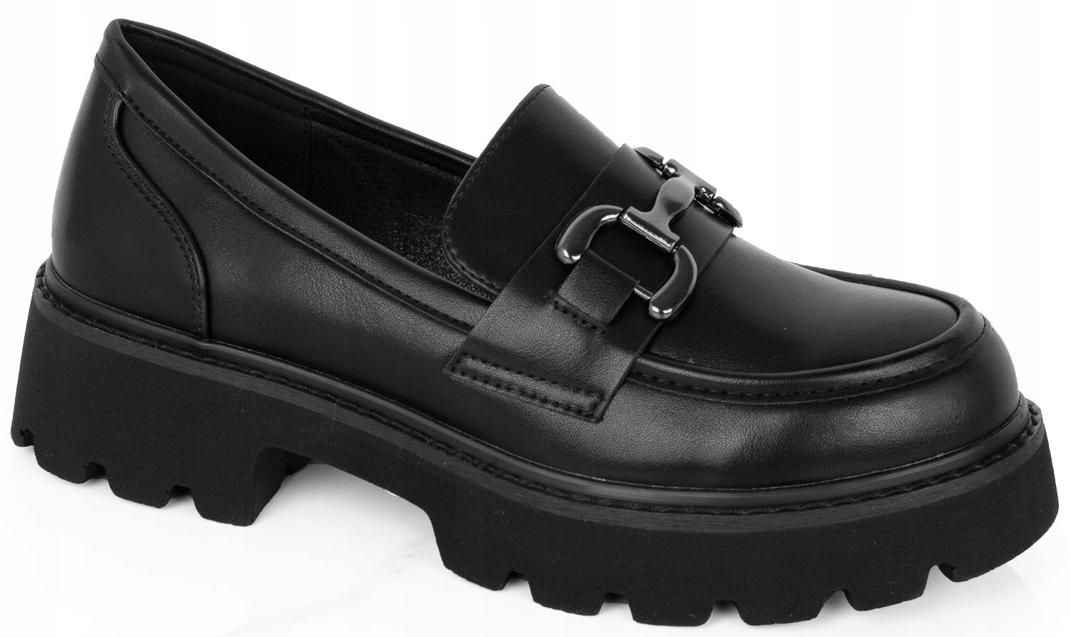 8764 Czarne Damskie Mokasyny Półbuty Matowe 38