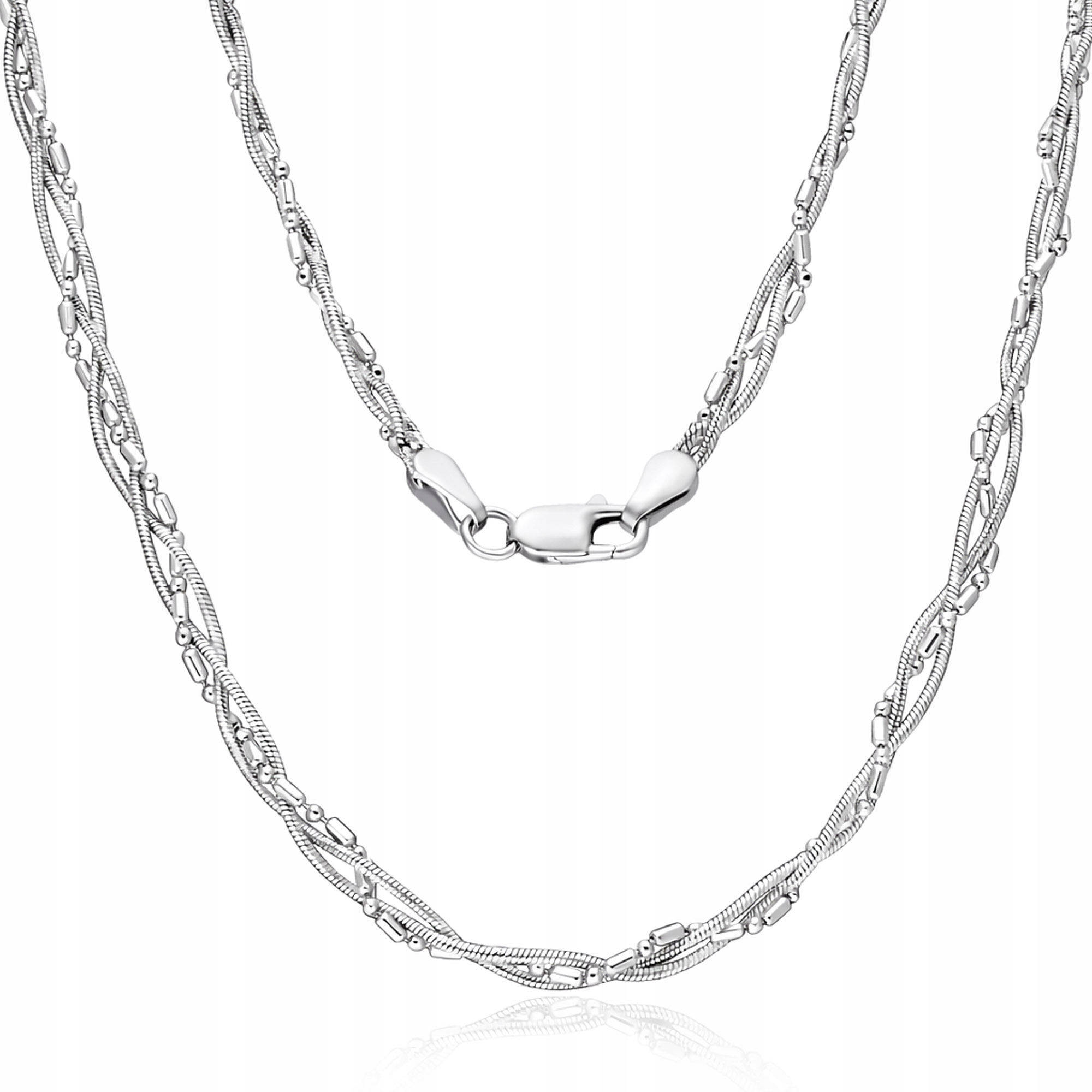 Stříbrný náhrdelník 925 spletenec Copánek Zmijka Dna dámský řetízek 50 cm