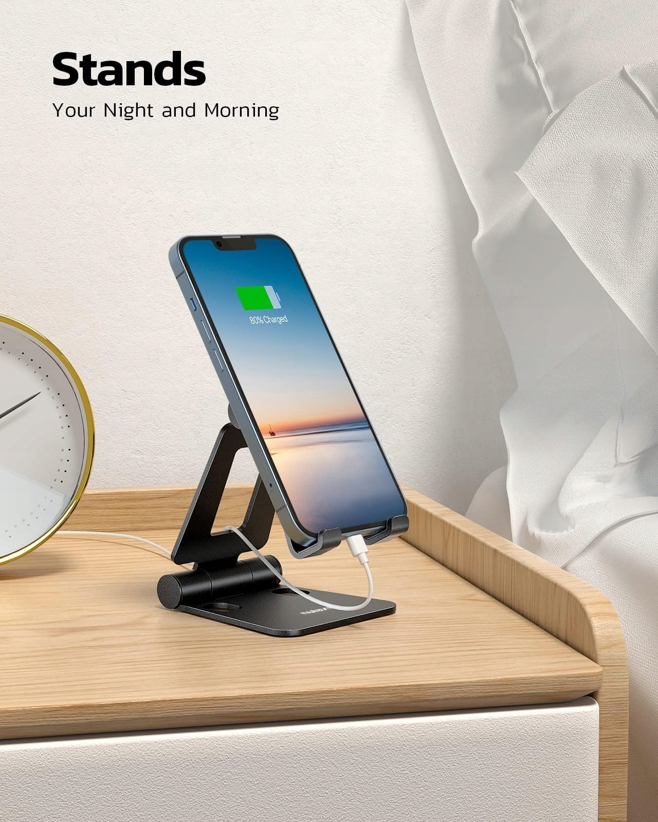NULAXY Regulowany Stojak na Telefon Aluminiowy Kompatybilny ze Smartfonami — miniatura 3