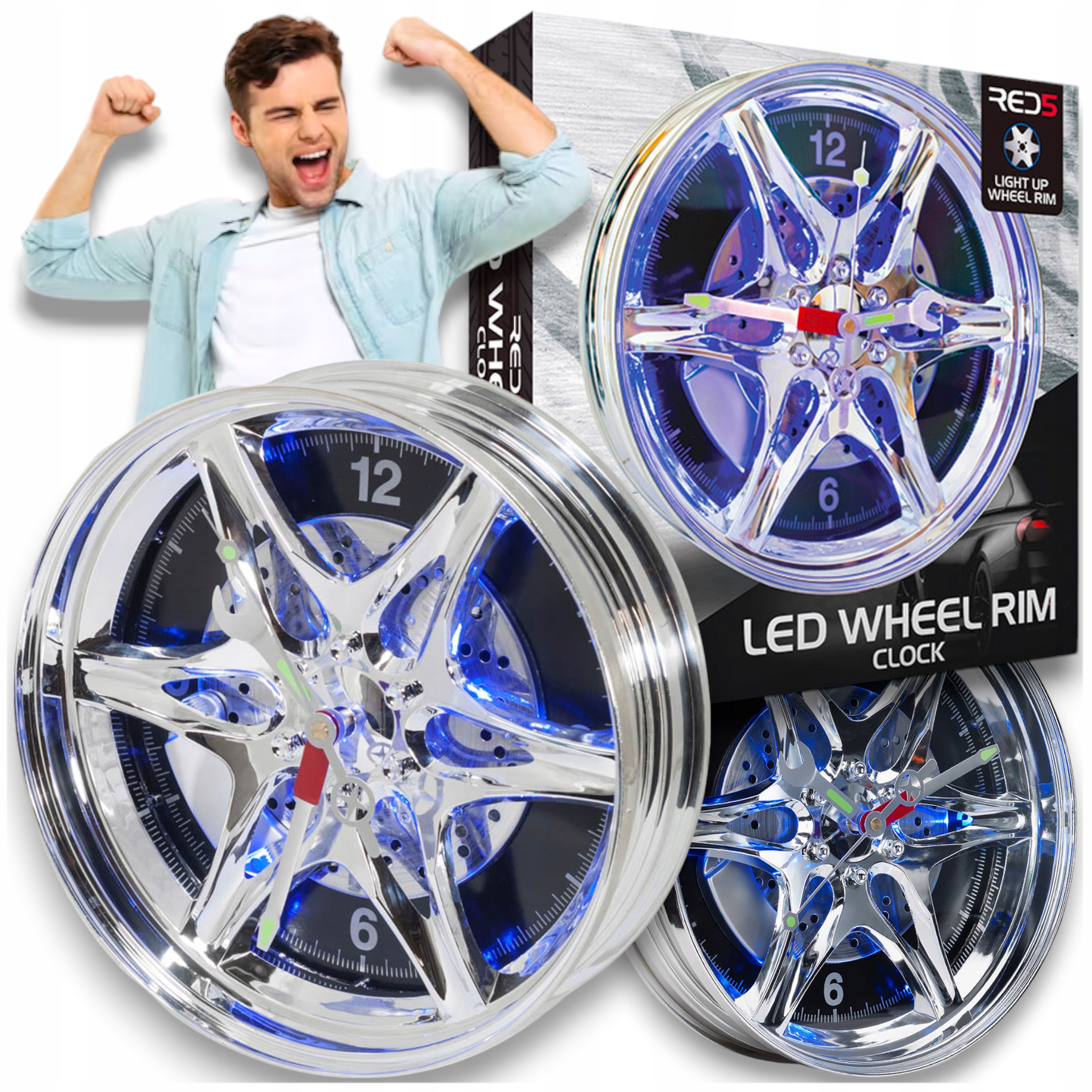 Automobilové hodiny Ráfek* Neon Indikátory Tuning* Led *Dárek pro mechanika