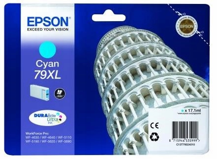 Atramentová kazeta Epson série WF-5xxx "Pisa" 79 XL azurová (17, 1 ml)…