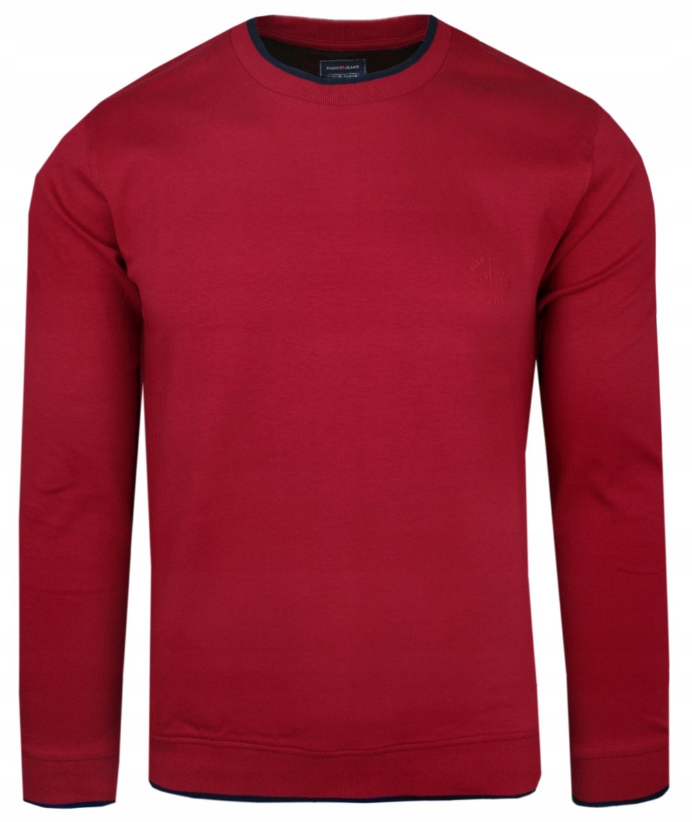 Pánská bavlněná Mikina Pako Jeans s lemováním Červená XL