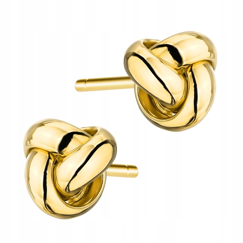 Jemné Zlaté Náušnice na tyčinku pr. 585 Supełki 14k