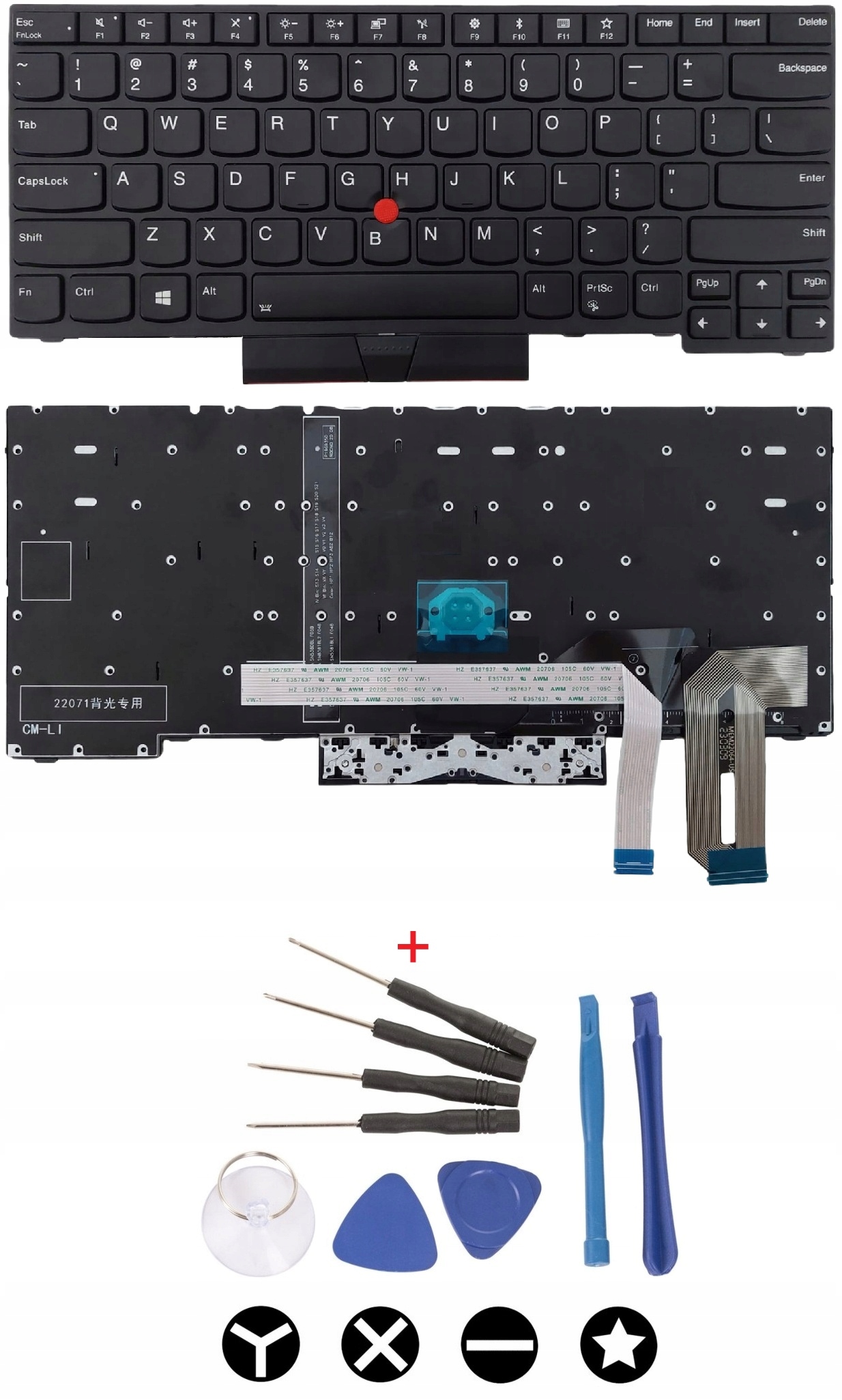 Klávesnice pro Lenovo L480 L380 E480 E485 T480S T490 T14 Gen1 P14s Gen1 /led