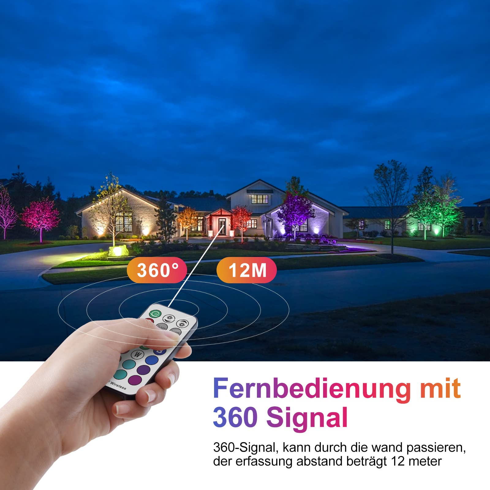Meikee Reflektor Solarny Wbijany Lampa Ogrodowa Na Imprezę 30W RGB — miniatura 5