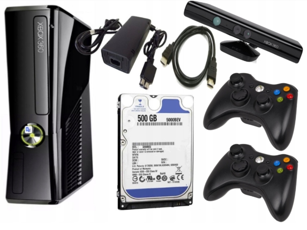 KONSOLA XBOX 360 + PAD + KINECT
