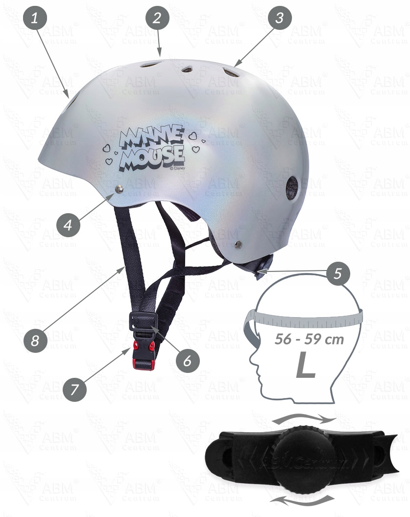 KASK SPORTOWY ROWEROWY ABS 56-59 L MYSZKA MINI PLA Kod producenta 5902308592476