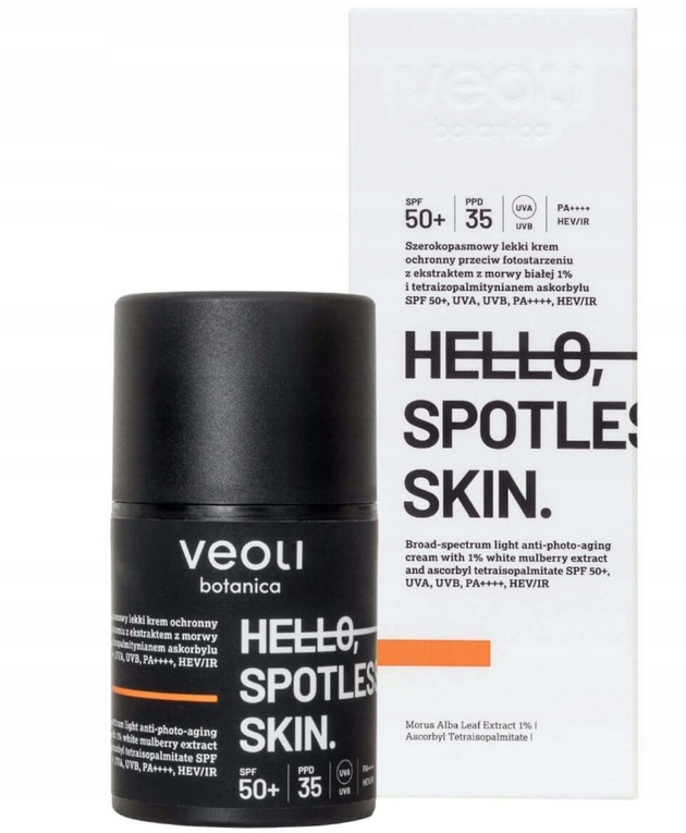 Veoli Botanica Hello Spotless lekki krem ochronny przeciw fotostarzeniu