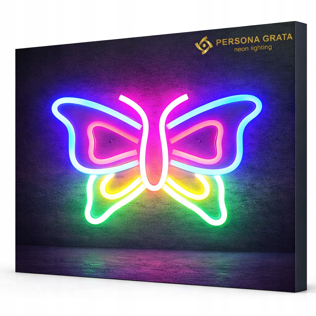 Neon Led Motyl Lampka na Ścianę Usb Do Pokoju