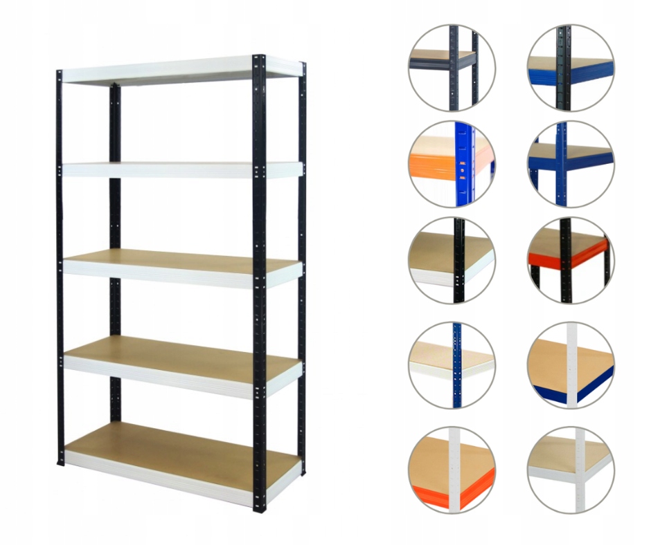 Kovový regálový garážový skladový regál Helios Hbw 196x100x45 5x400 kg
