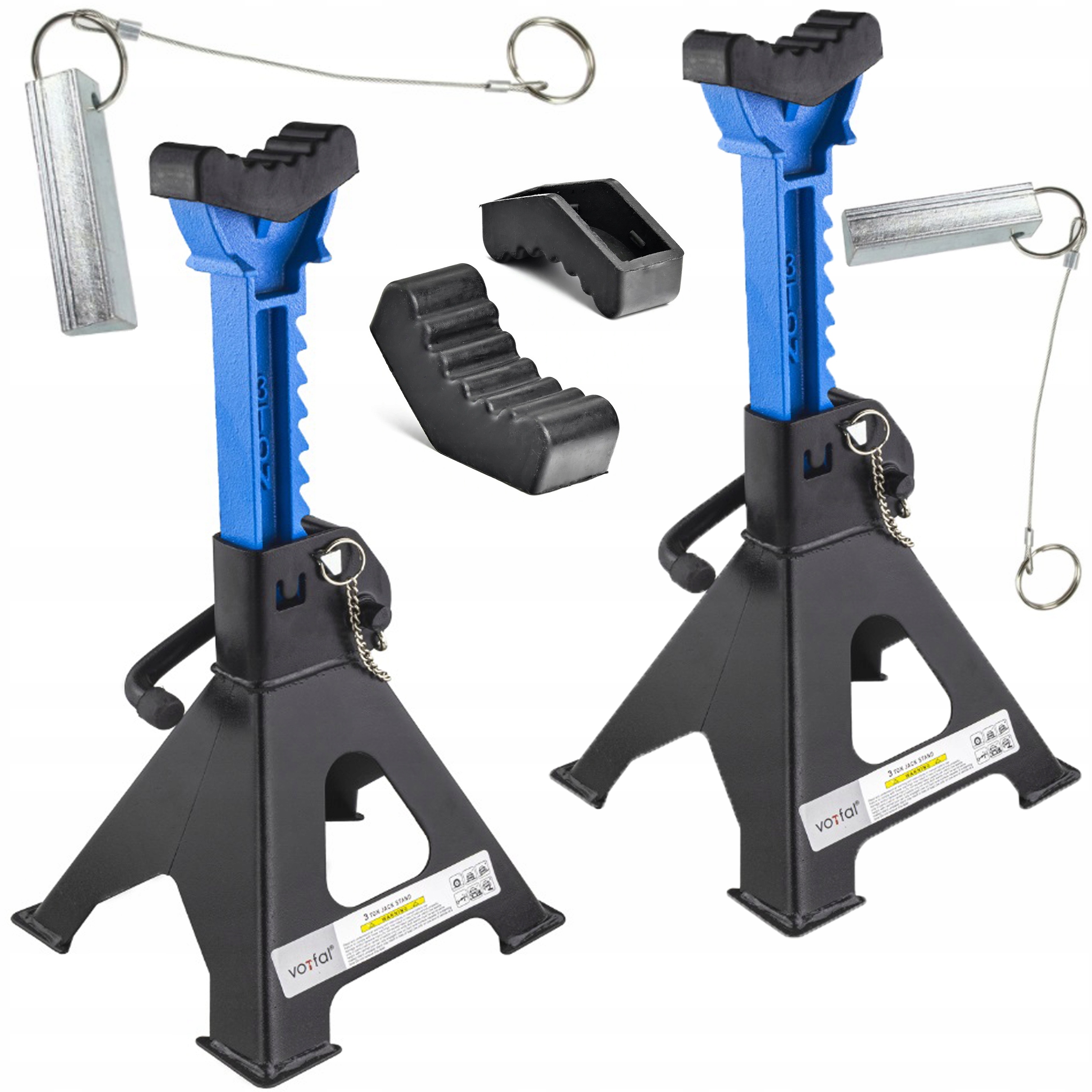 KOBYŁKI SAMOCHODOWE WARSZTATOWE MOCNE ZABEZPIECZENIE 2 SZTUKI 3T + GUMA