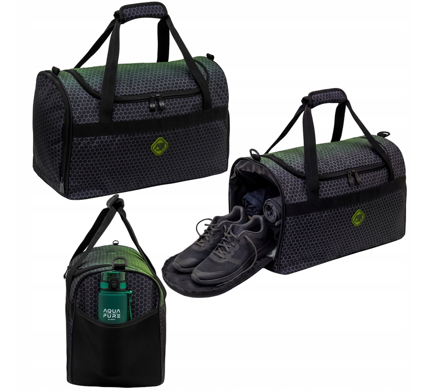 Astrabag Duża Pojemna Torba Sportowa Hexagon Green Ombre