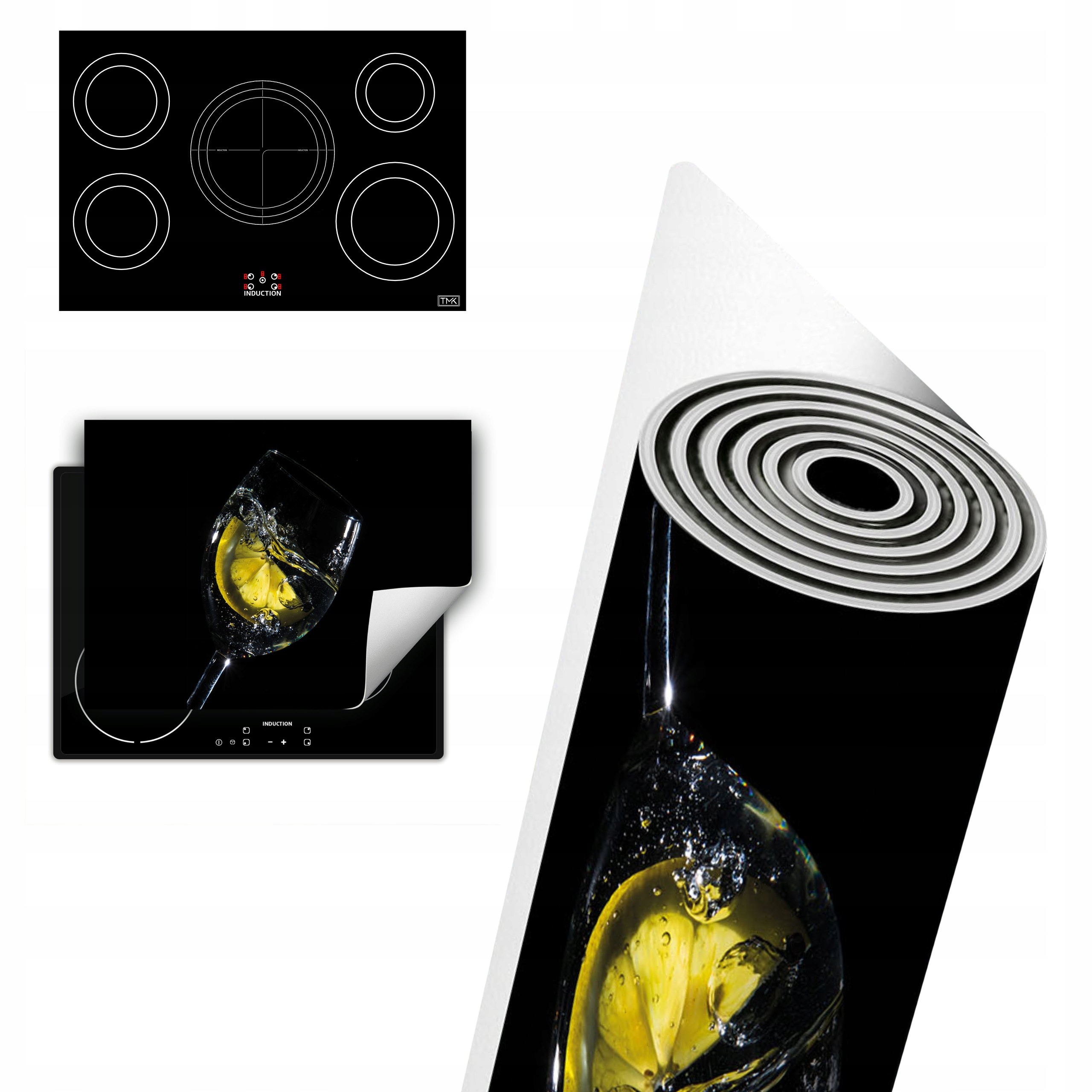 Vinylová Ochranná Deska Na Indukci 80x52 černá Voda