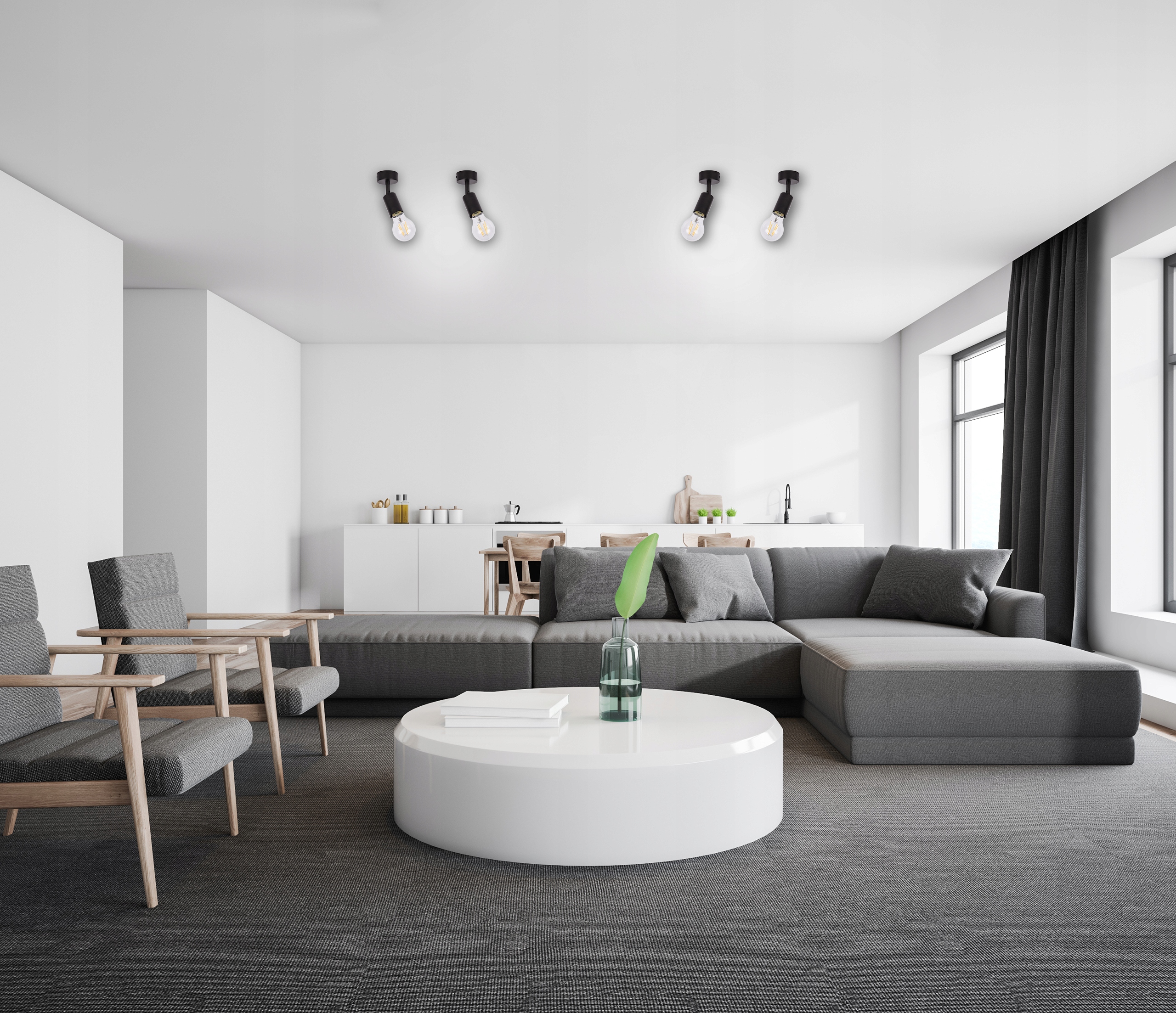 OPRAWA HALOGENOWA GU10 LED SUFITOWA SPOT LAMPA KINKIET Kolor czarny