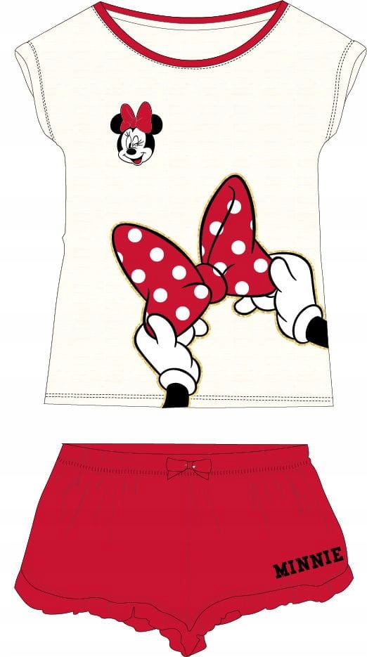 

Piżama dziewczęca Myszka Minnie kremowo-czerwona