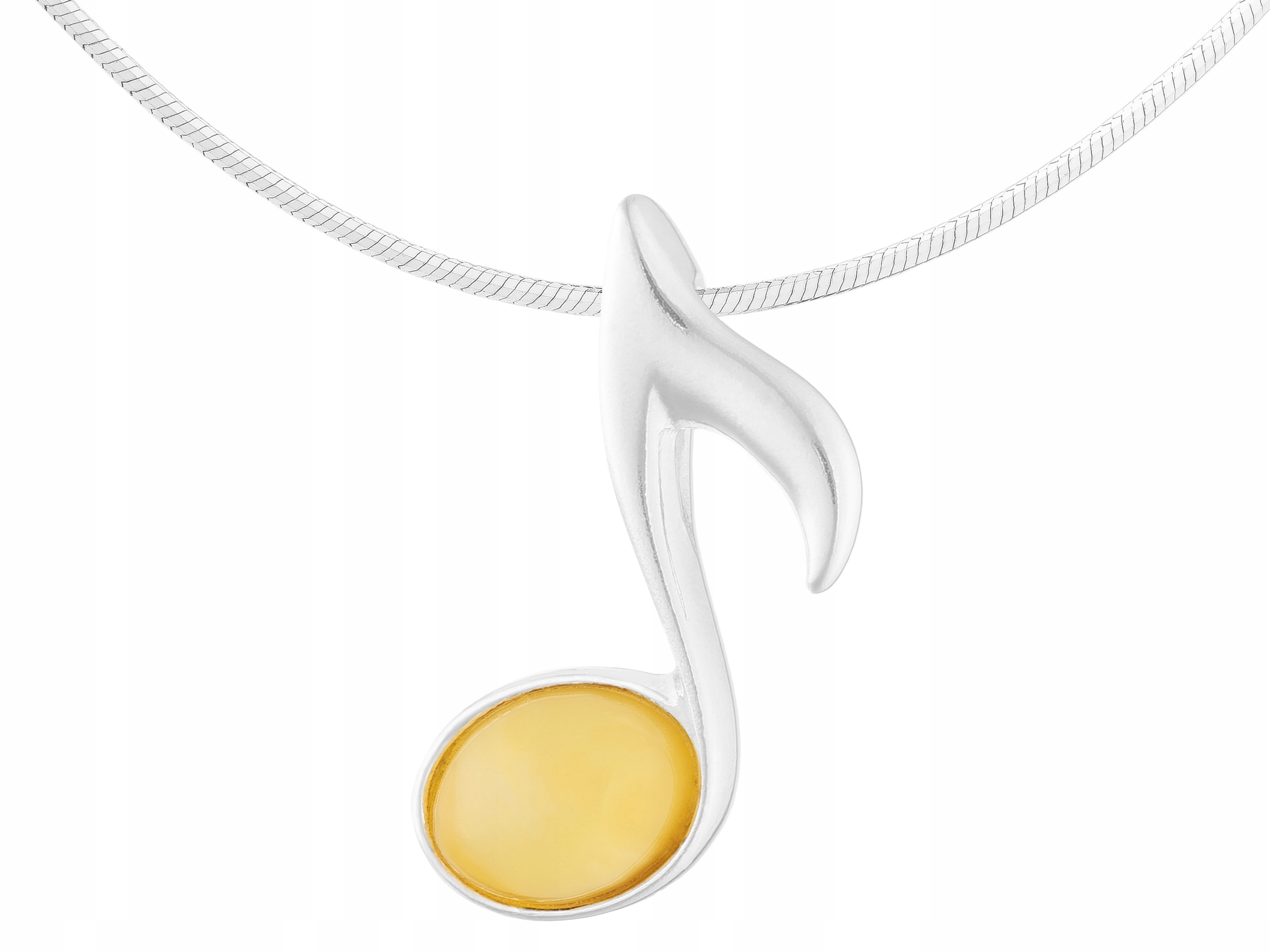 Krátký stříbrný náhrdelník Nutka s mléčným jantarem Nutka Osmička Stříbro 42