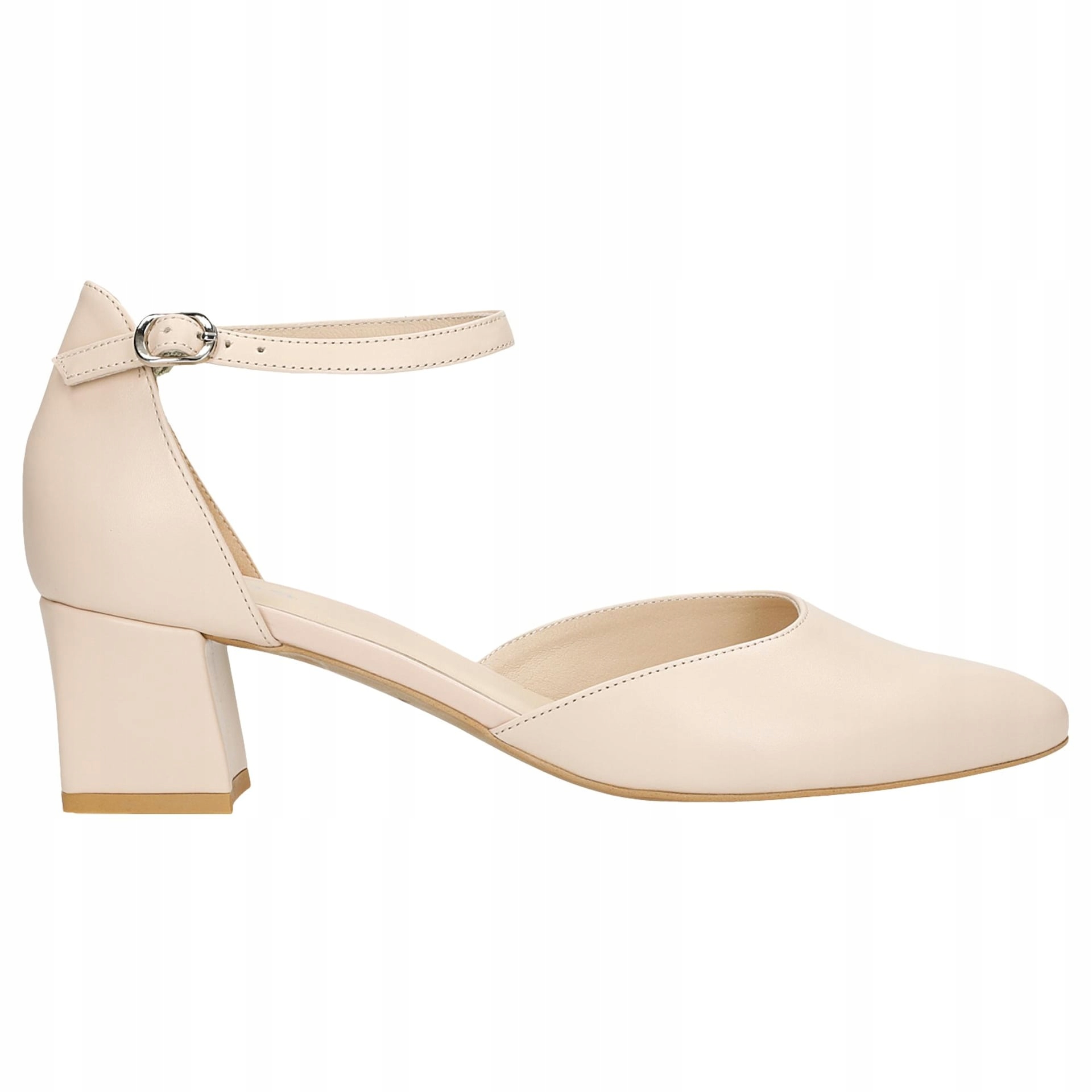 Dámské lodičky Wojas Shoes na blokovém podpatku, béžové, vel. 37