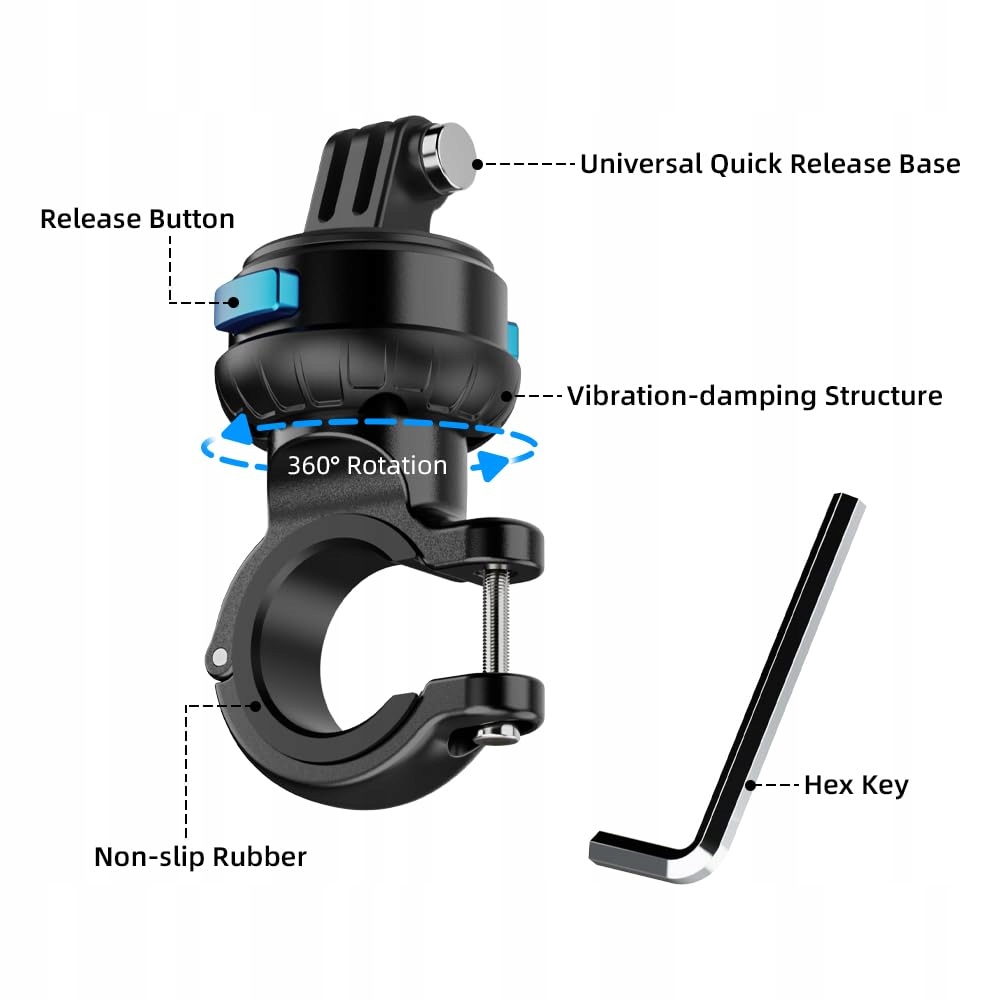 Magnetyczny Uchwyt Na Kierownicę GoPro Osmo Amortyzowany SUREWO — miniatura 3