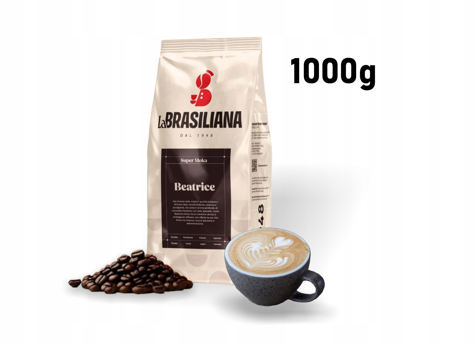 Levně Káva zrnková La Brasiliana Moka Beatrice 1 kg do 07.2027