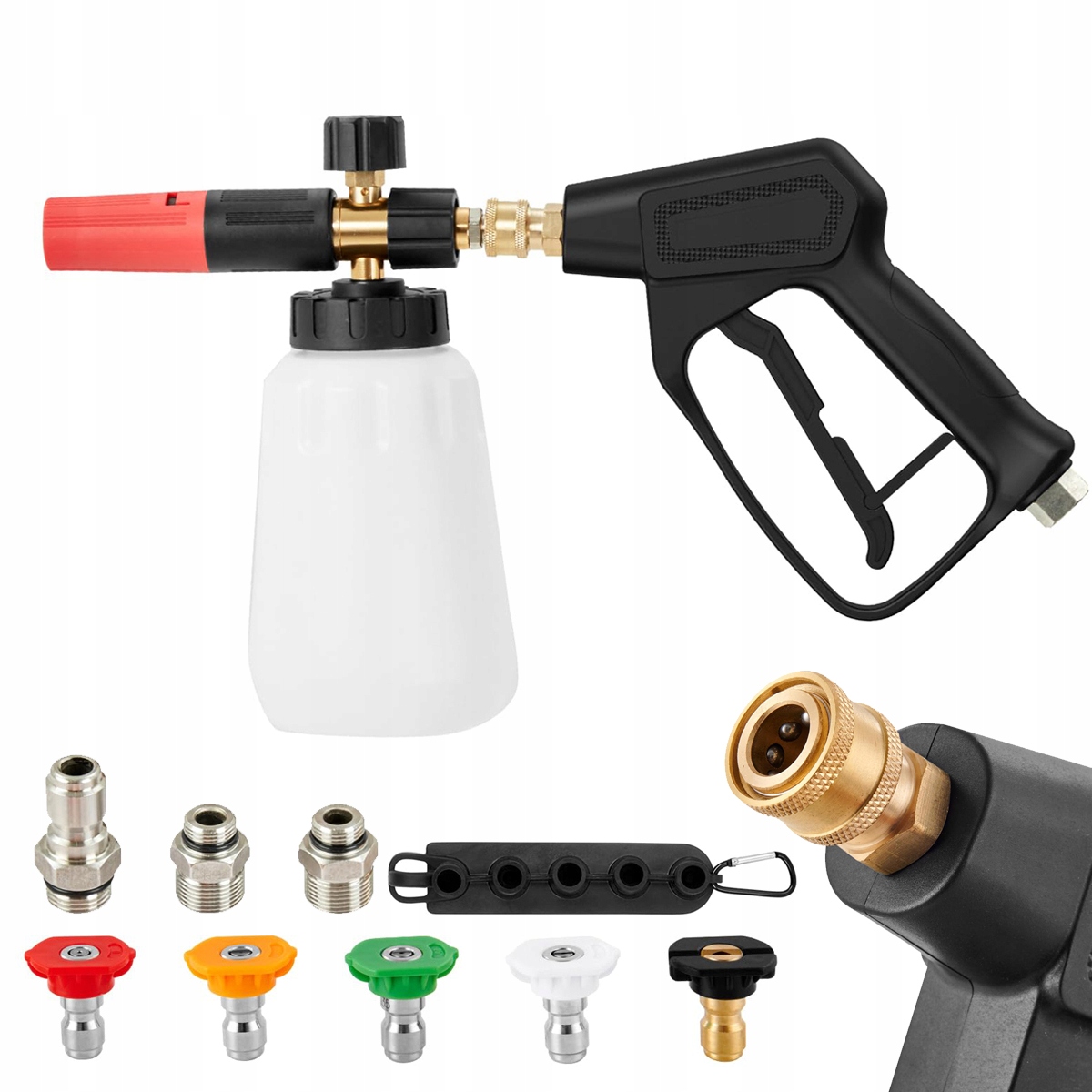 Sada Pistolí Pro Tlakovou Myčku M22 5X Tryska Pěnovačka 1L