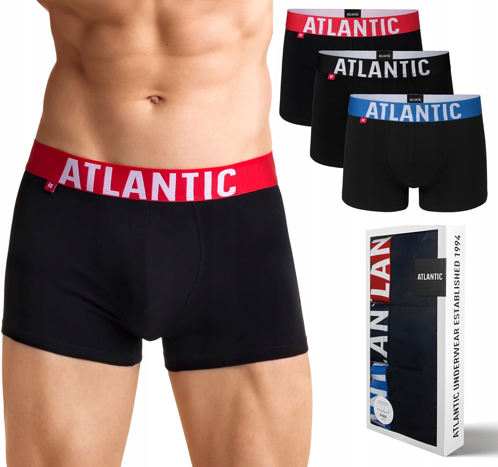 

Bokserki męskie 3 Pary Atlantic 3SMH-003-CZ - XL