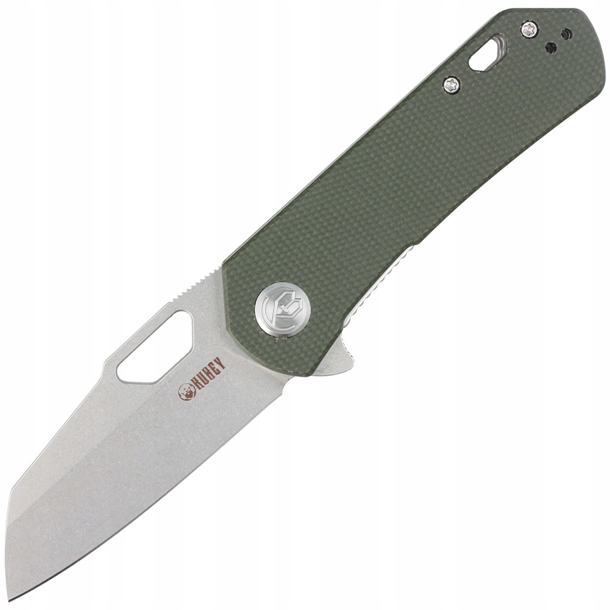 Nóż składany Kubey Duroc Green Micarta AUS-10 Liner-Lock