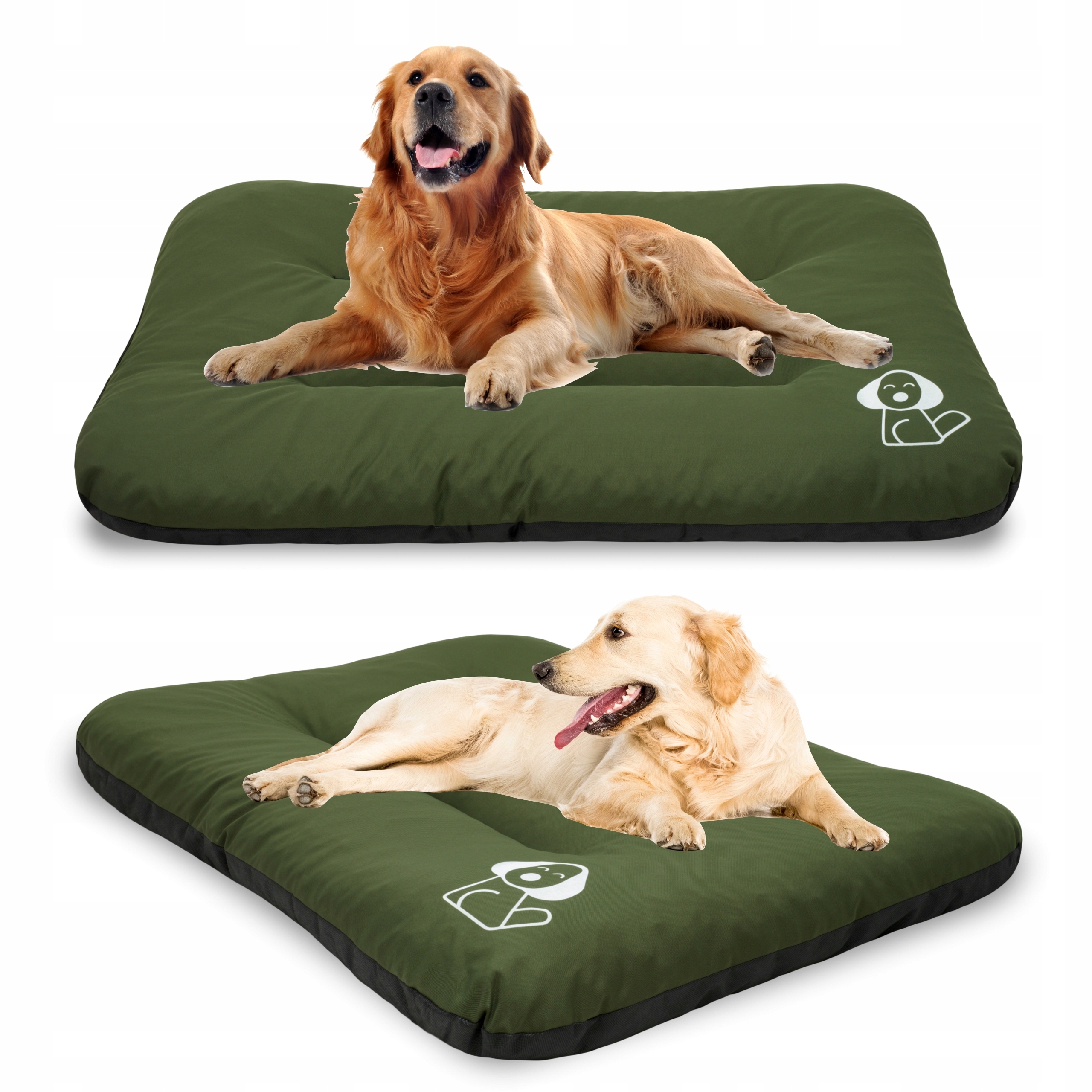 Levně Velká matrace pro psa 100x70 XXL výrobce gaučová poduška Khaki
