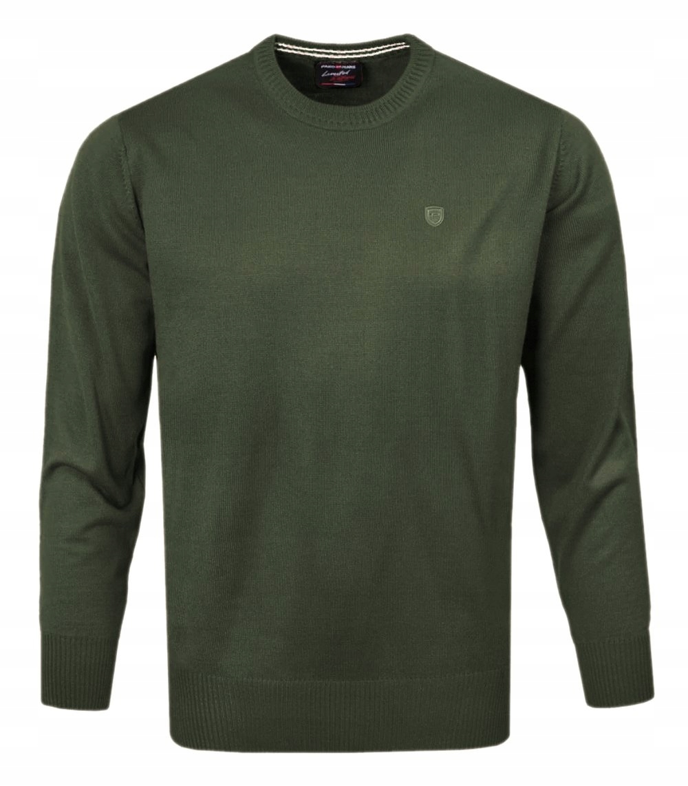 Vlněný svetr s Kulatý výstřihem (U-Neck) Pako Jeans Olivová barva XXXL