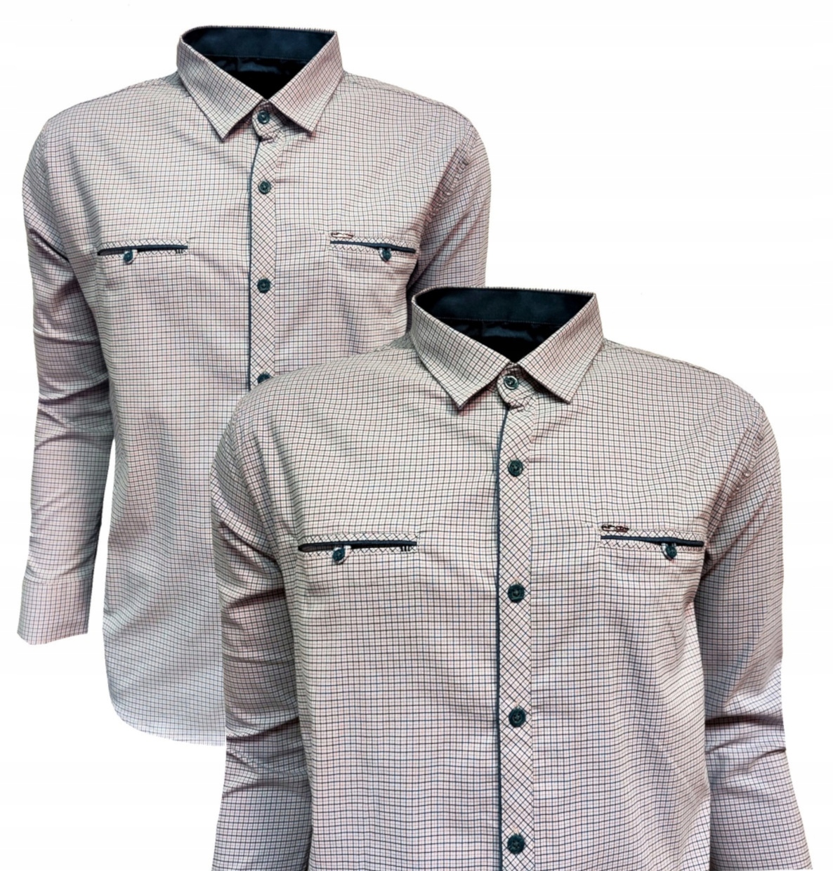 Pánská sportovní kostkovaná košile pink Jean Piere XL