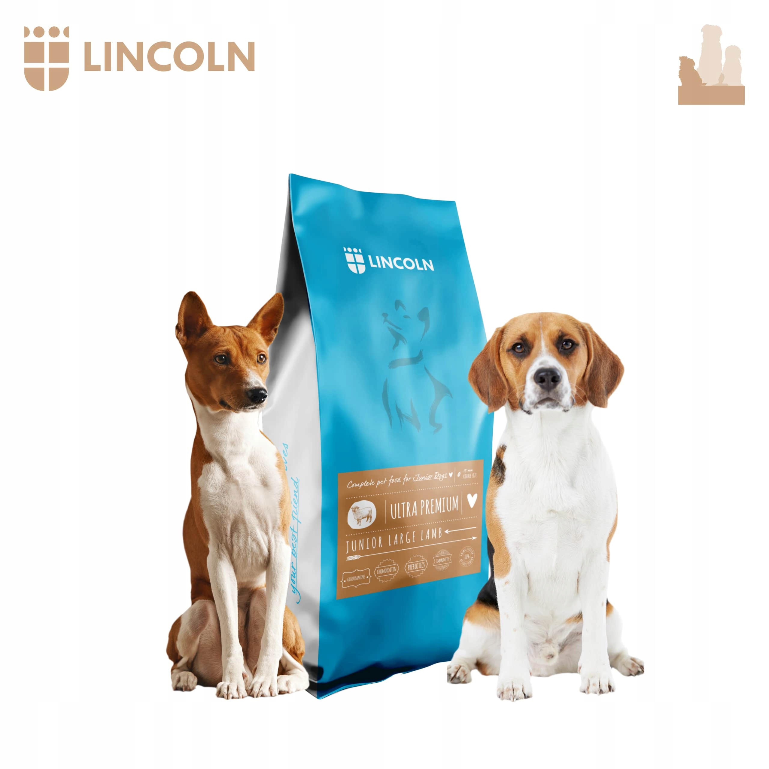 Levně Lincoln Suché Krmivo Pro Juniory Jehněčí 12 Kg Ovčák Labrador Golden