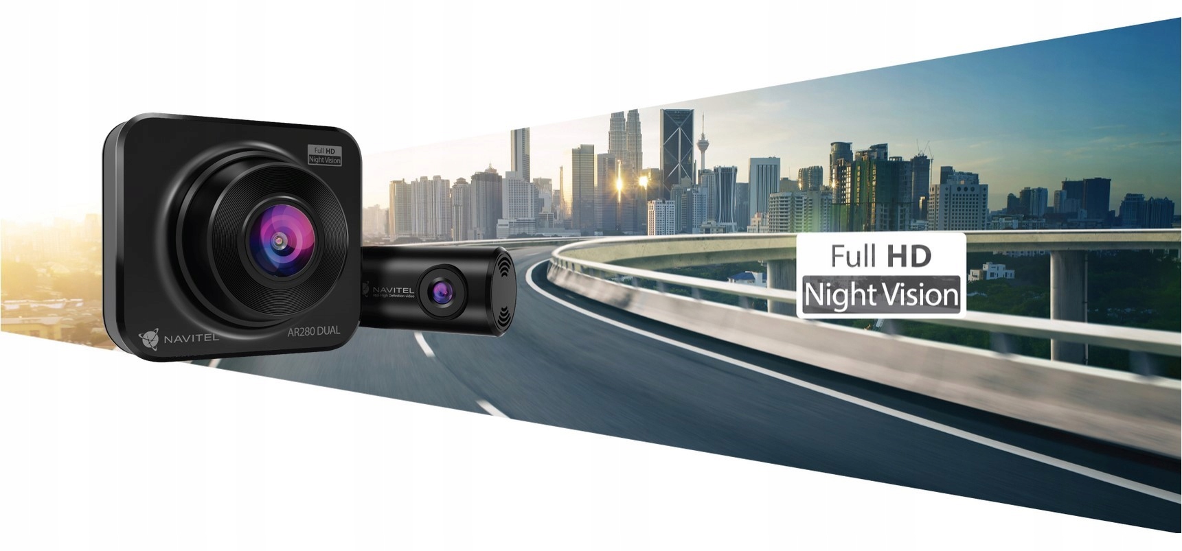 Wideorejestrator Navitel AR280 Dual Full HD Przódt tył GC2053 Night vision Złącza microUSB