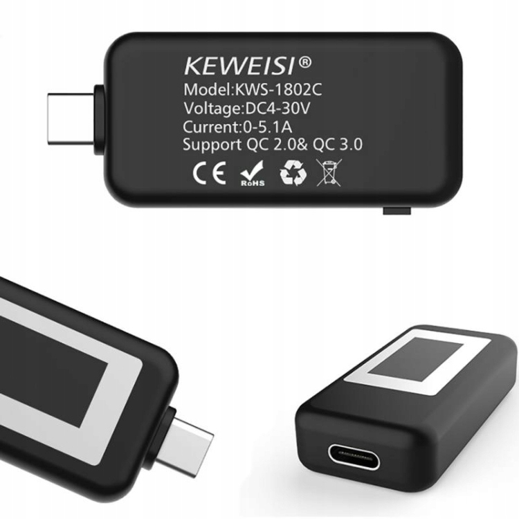 AMPEROMIERZ MERNIK PRĄDU USB-C tester Keweisi Rodzaj cyfrowy