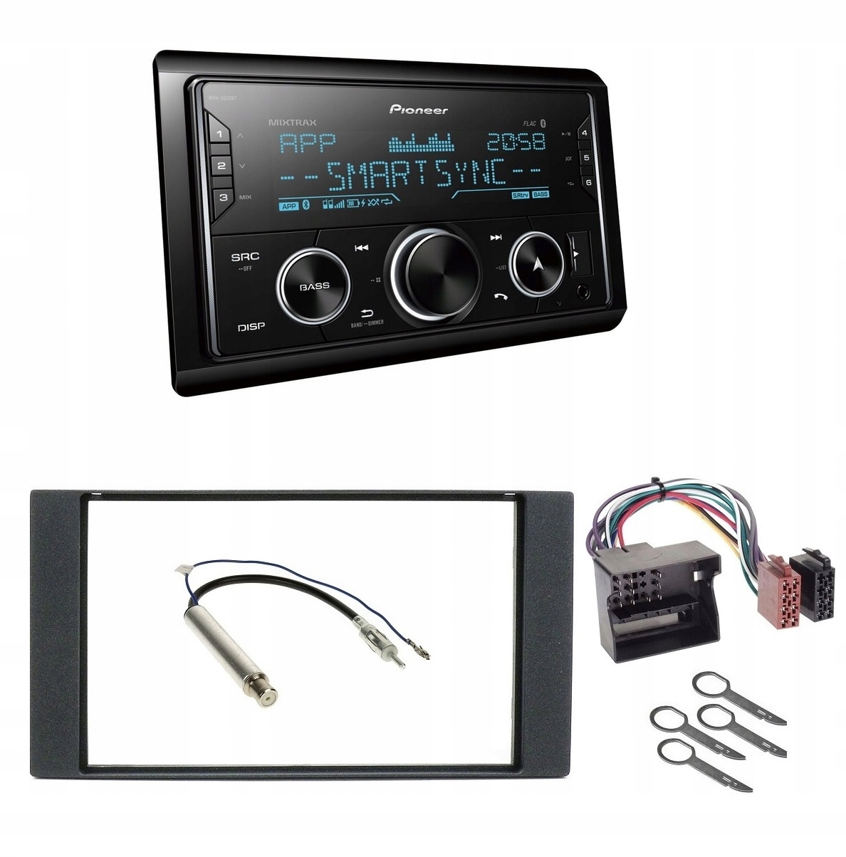 Pioneer MVH-S620BT 2DIN Usb autorádio Ford C-max S-max Focus Kuga