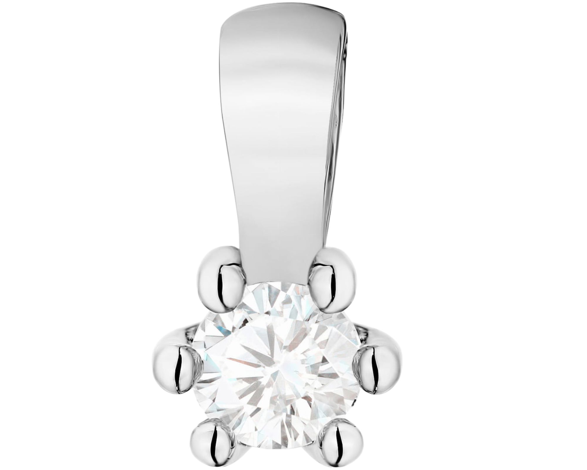 Bílé Zlato Přívěsek S Laboratorním Diamantem Drtič 585 14K Gravírování