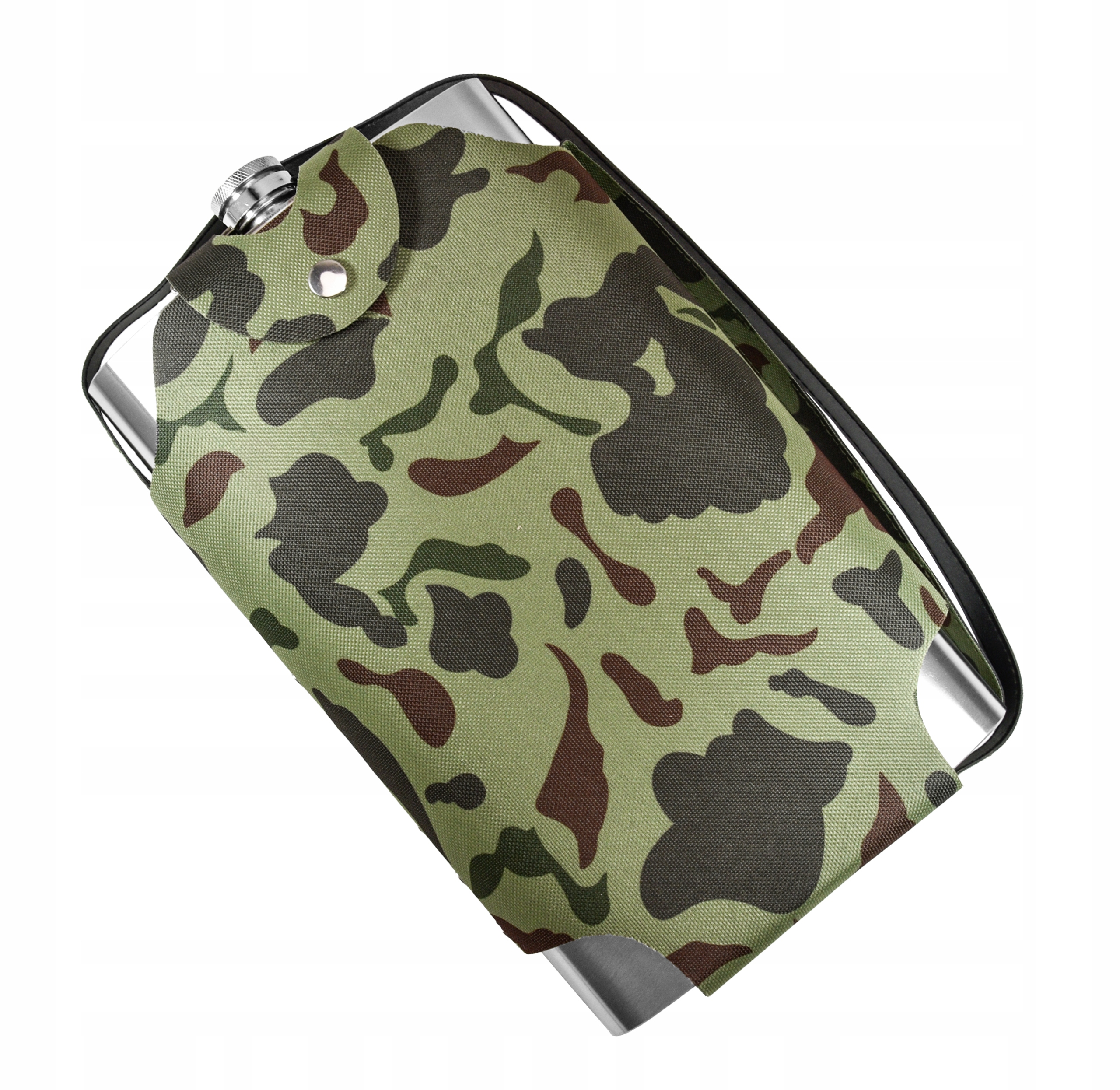 Placatka Velký Největší XXL 1,9 Litru Ocel Menážka Armáda Maskáčový Na Ryby