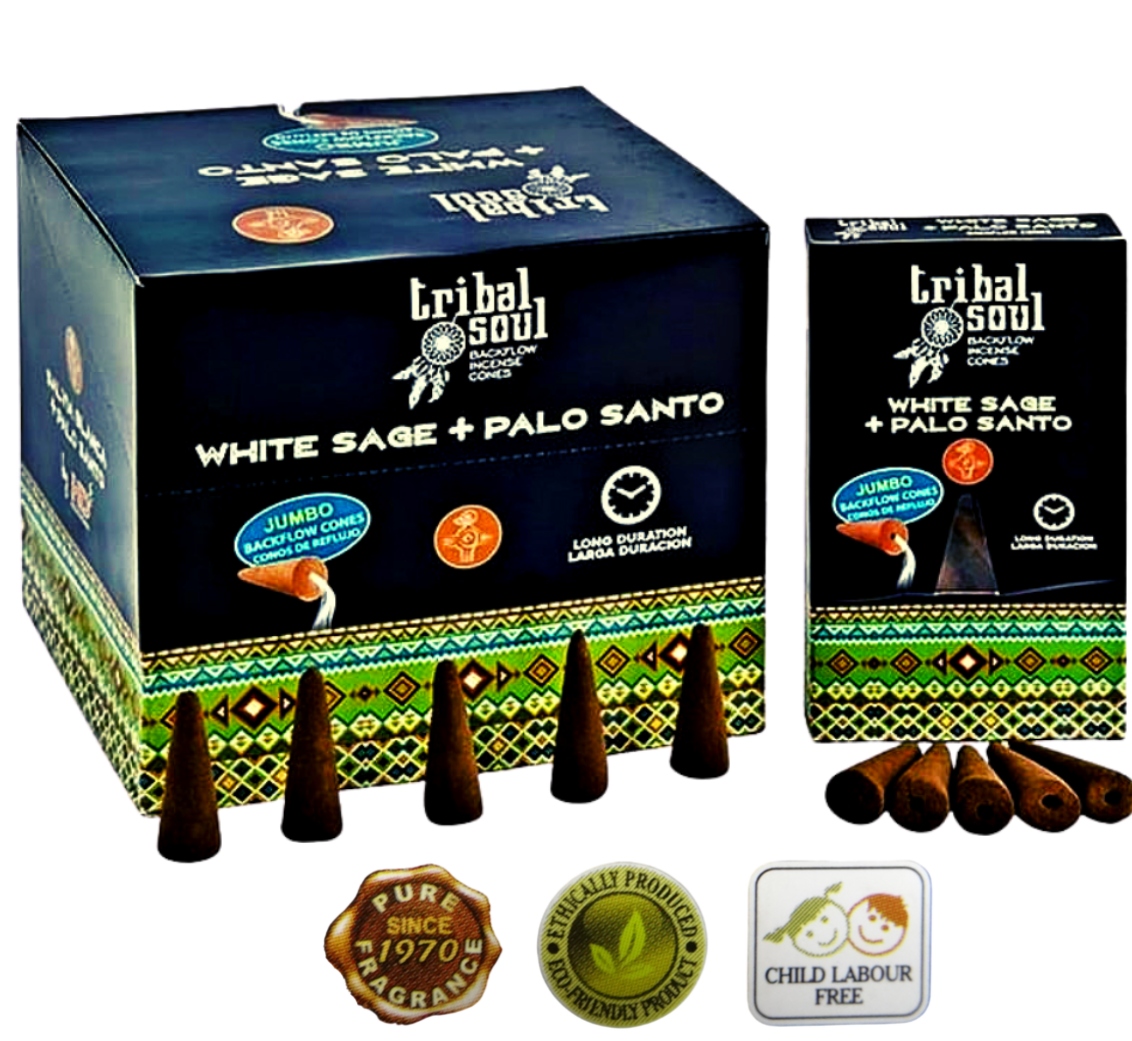 

Kadzidełka stożkowe Palo Santo Szałwia Tribal 10