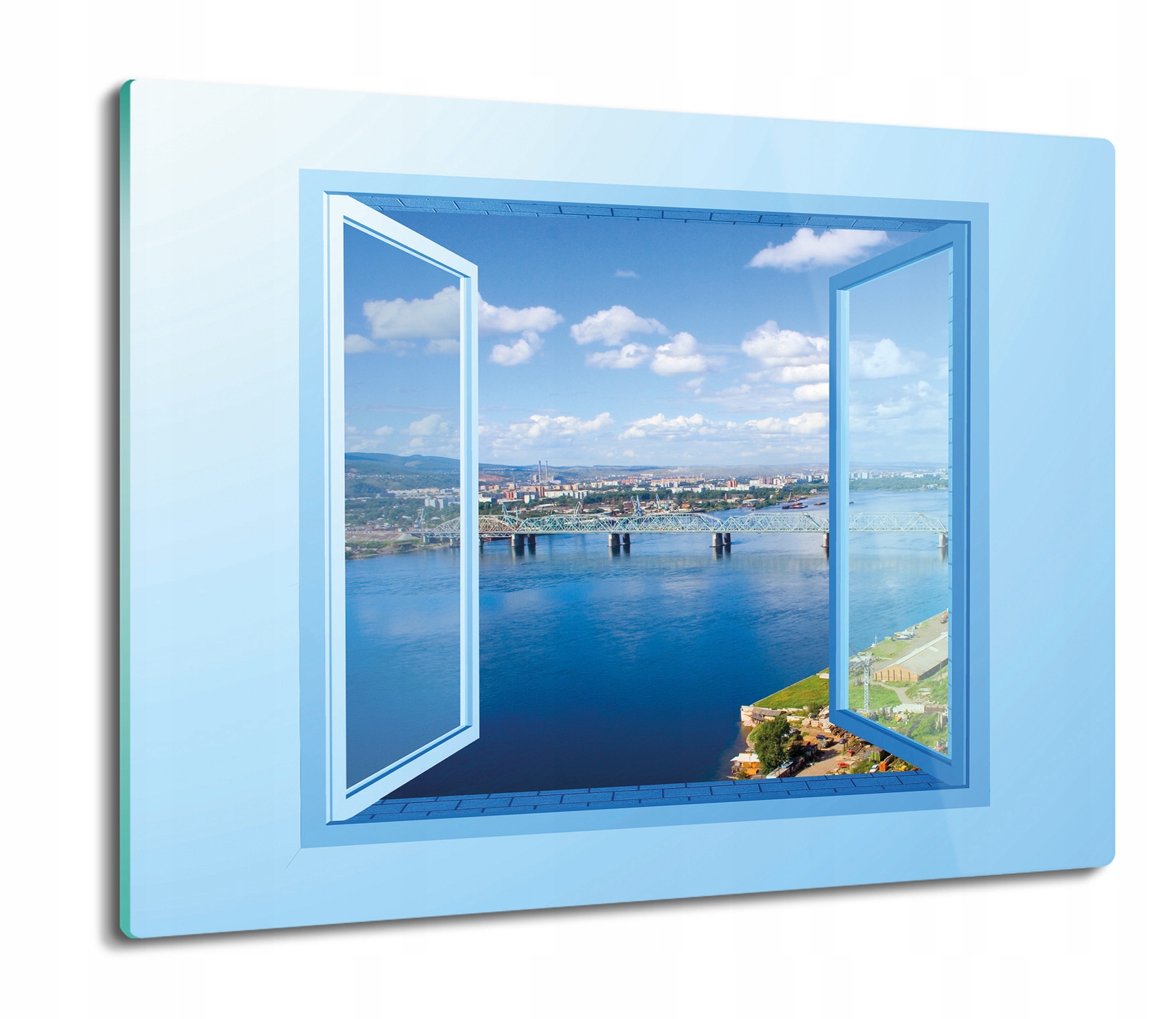 

Okno miasto widok 60x52 deska na blat kuchenny