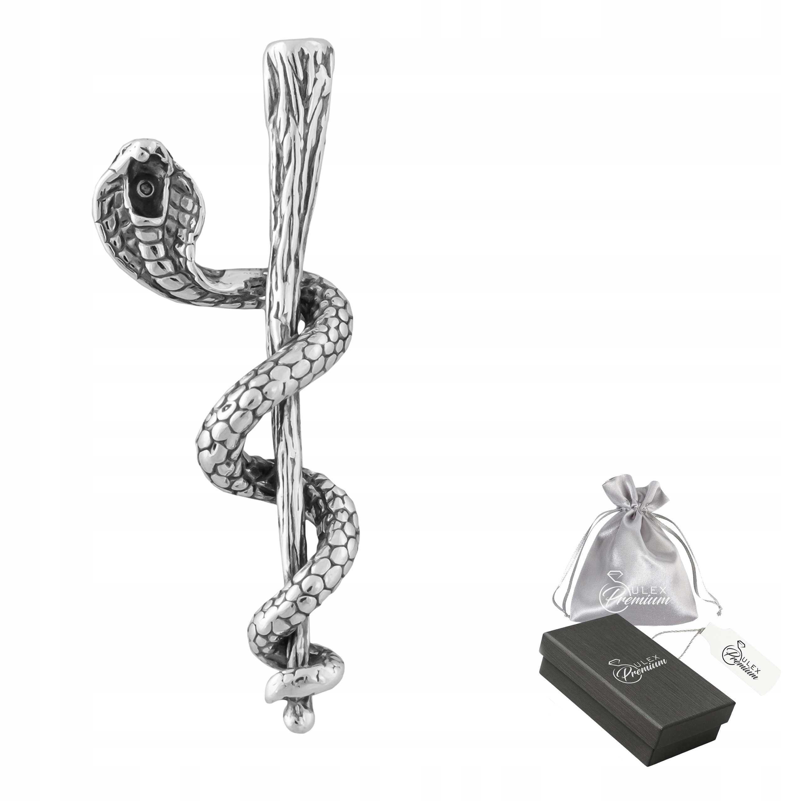 Stříbrný přívěsek pr 925 Přívěsek Oxidovaný Eskulapa Symbol medicíny