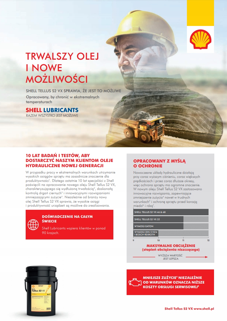 Shell Tellus S2 VX 46 20L HVLP HV46 Pojemność opakowania 20 l