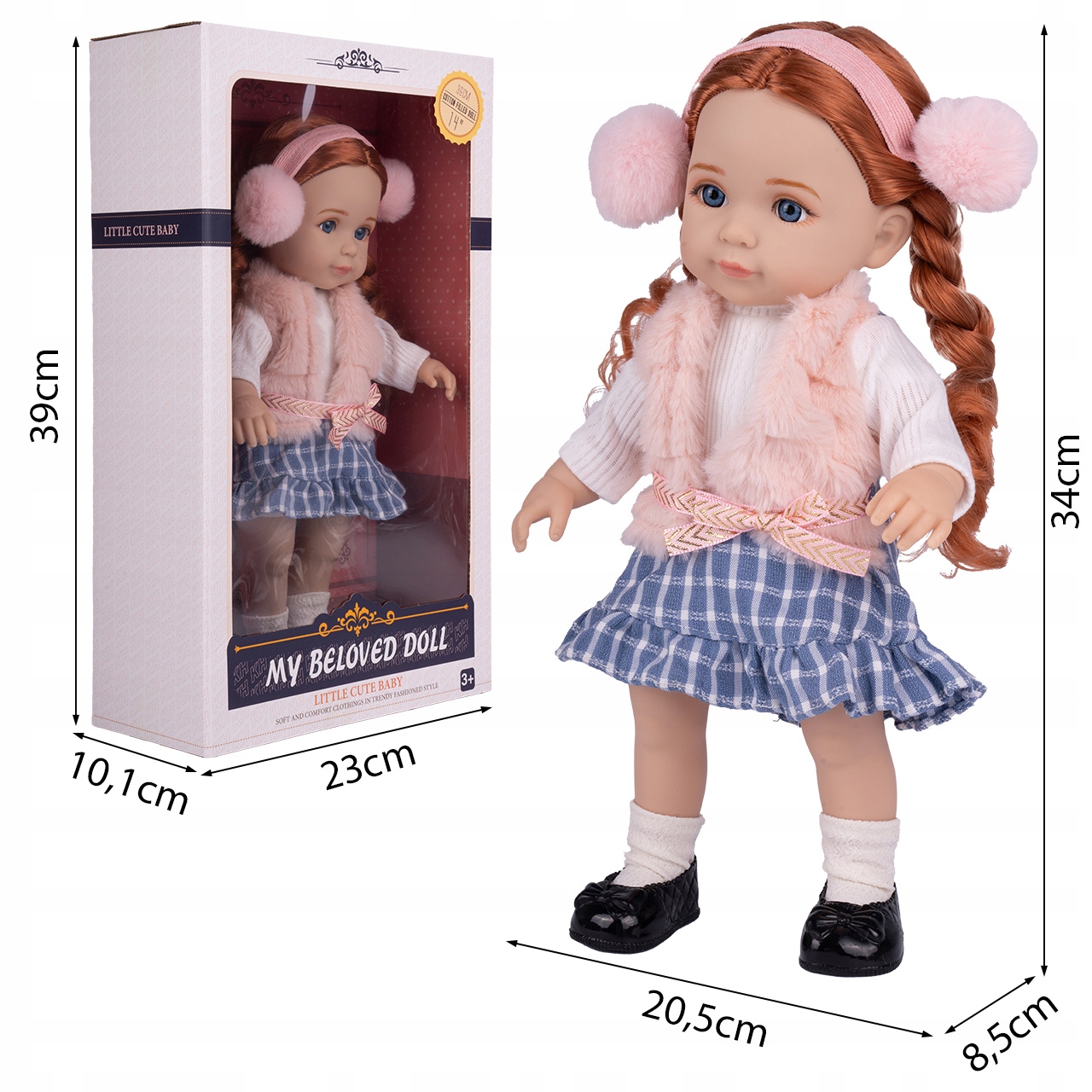 DÍVČÍ PANENKA POHYBLIVÉ KONČETINY DLOUHÉ VLASY ROZTOMNÁ PANENKA 36CM EAN (GTIN) 5901924240587