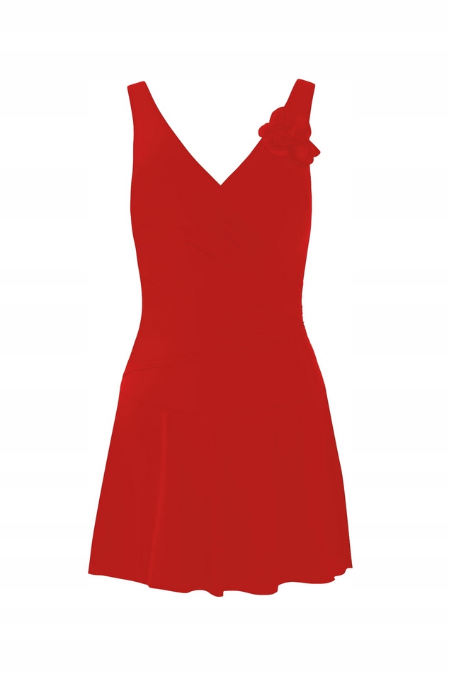 Self Plavky Šaty Tankini Flores 12 Červená M/38