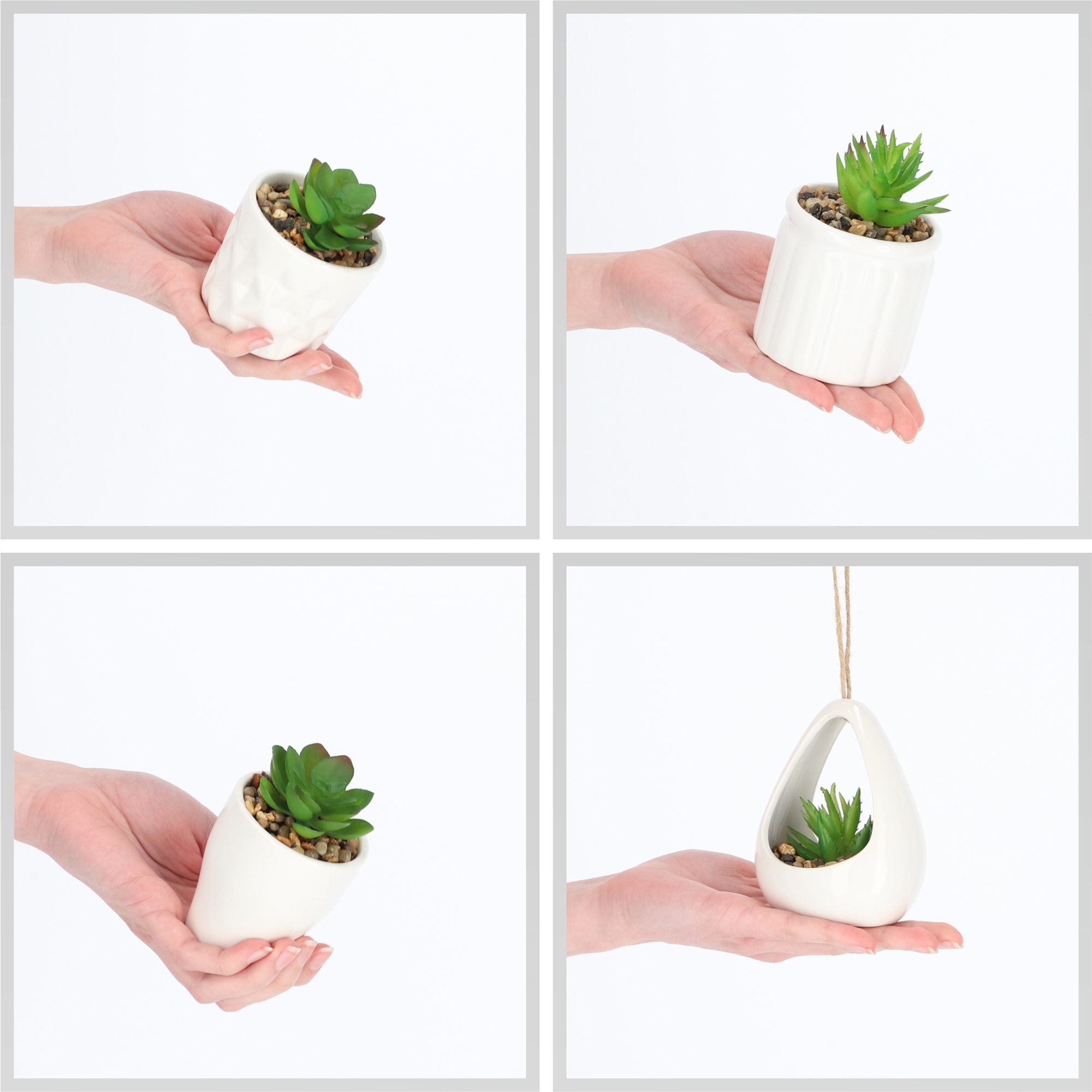 SZTUCZNY KWIAT ROŚLINA OZDOBNY SUKULENT 4 SZT Wysokość maksymalna 8.8 cm