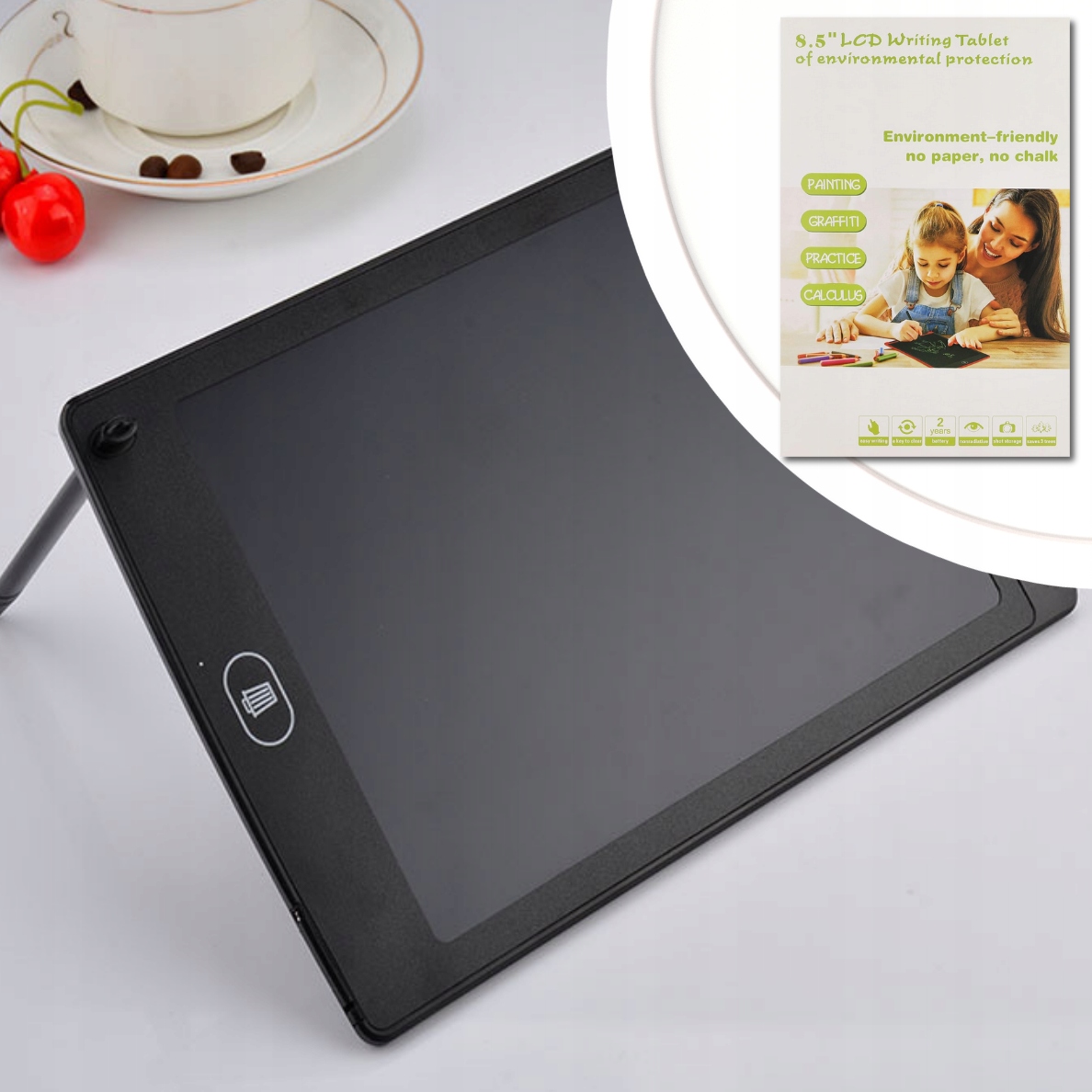 TABLET GRAFICZNY 8,5 CALA DO RYSOWANIA ZNIKOPIS TABLICA CZARNY NA PREZENT EAN (GTIN) 5904094220465