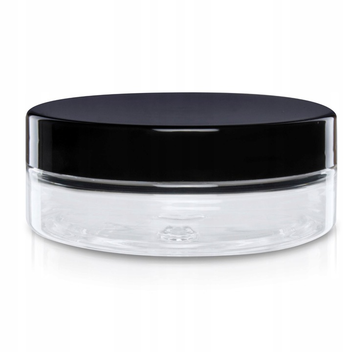 

Pudełko plastikowe Pet 50ml z nakrętką czarną Pp