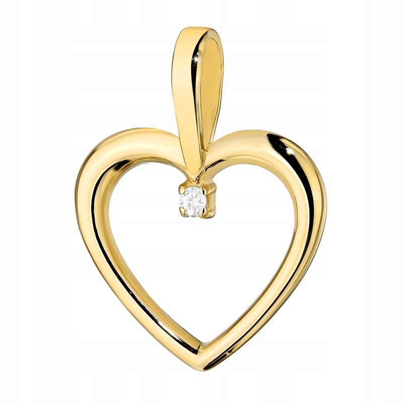 Zlatý Přívěsek pr. 585 Srdce S Zirkonem 14k