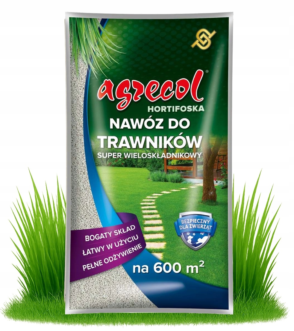 Nawóz do trawnika Hortifoska 15kg Agrecol wieloskładnikowy, bogaty skład