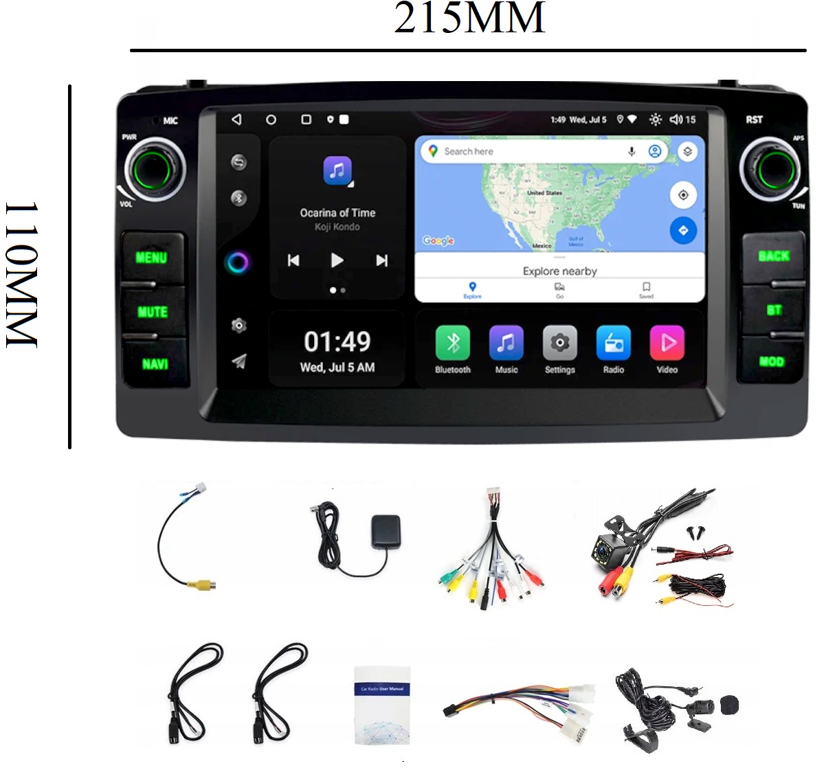 RADIO GPS ANDROID TOYOTA COROLLA E12 2001-2009 CARPLAY USB WIFI 2/32GB Kod producenta ANDROID 2GB 32GB