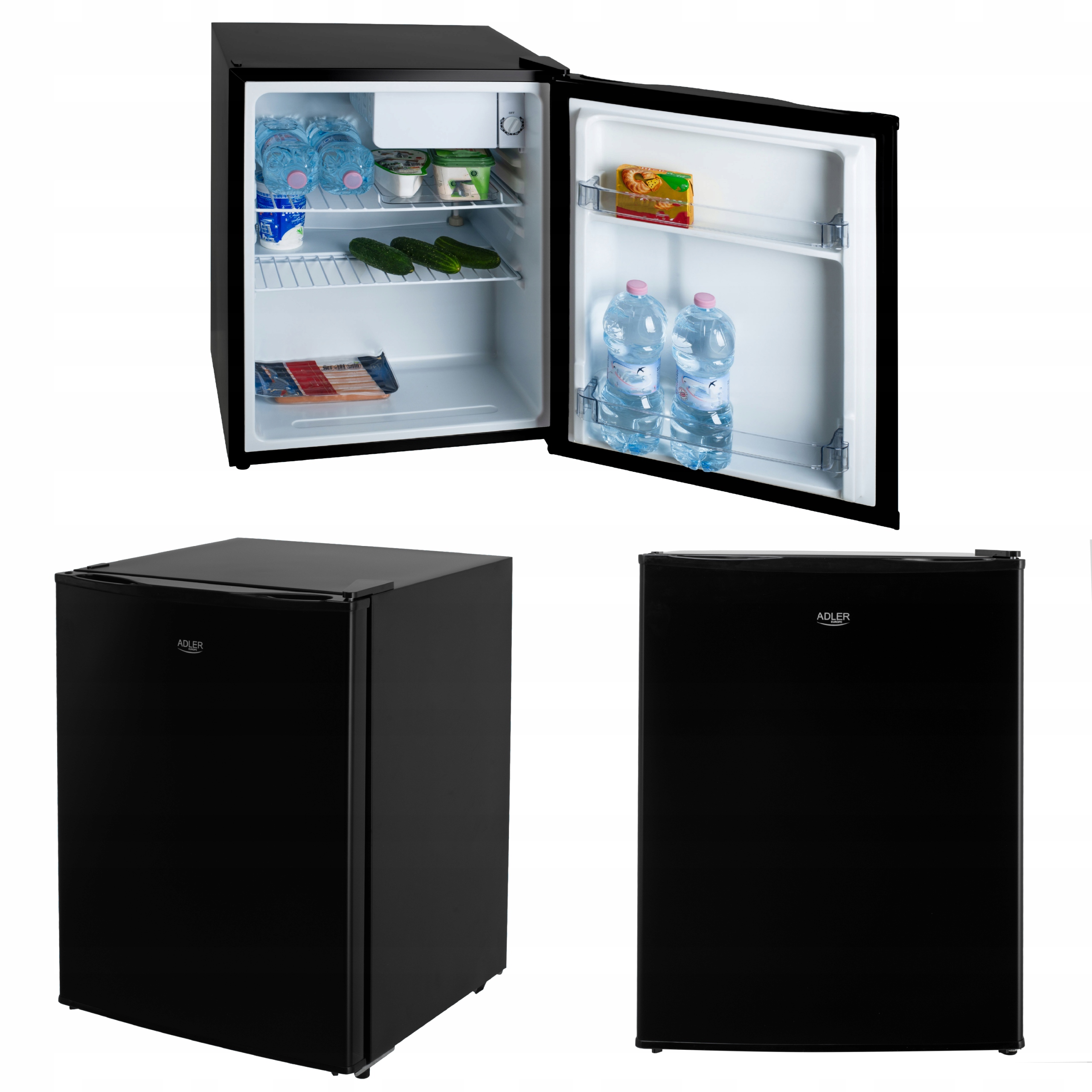 Lodówka Chłodziarka Hotelowa Mała Podblatowa Czarna 58L Mini Zamrażarka